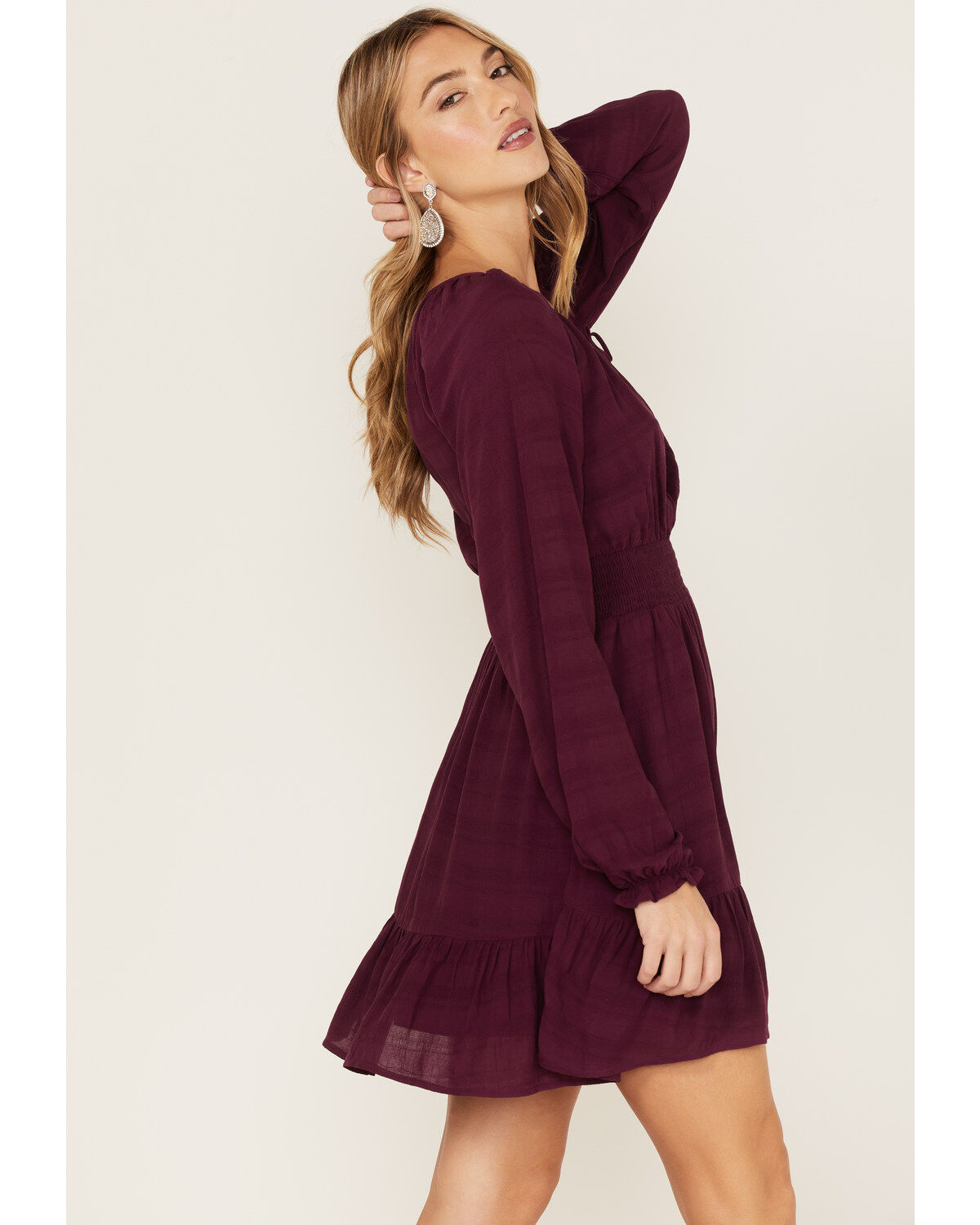 Image #4 - Idyllwind Women's Smock Long Sleeve Mini Dress, Purple, hi-res