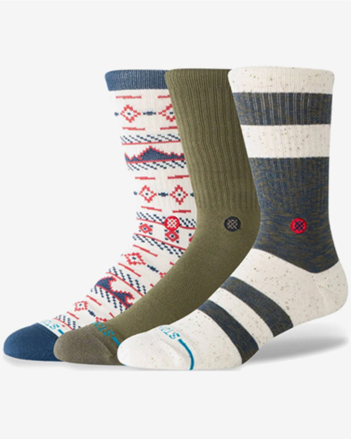 Stance Men's Marine Layer Crew Sock Pack - 3 Piece, Navy, hi-res