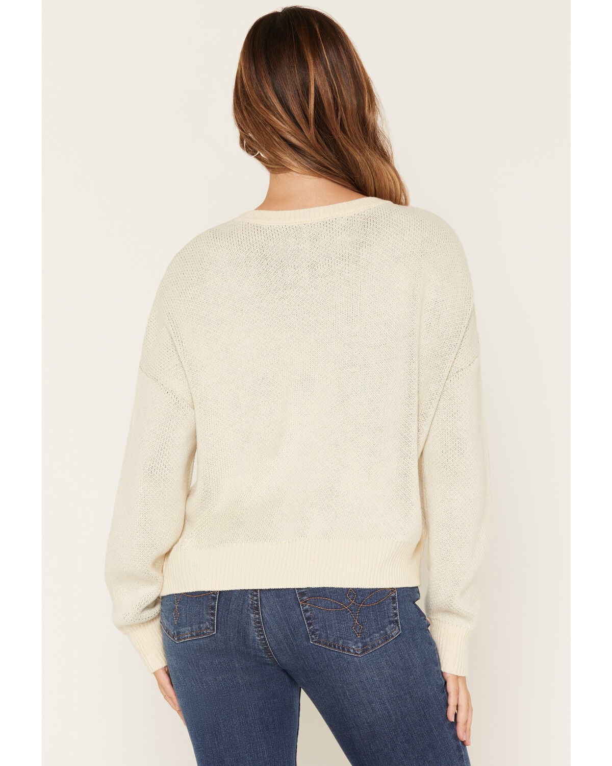 Image #4 - Rock & Roll Denim Women's Howdy Sweater, Natural, hi-res