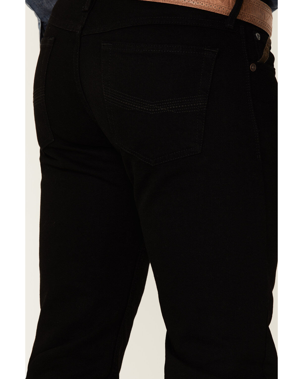 Image #4 - Ariat Men's M7 Black Legacy Wash Stretch Slim Straight Jeans, Black, hi-res