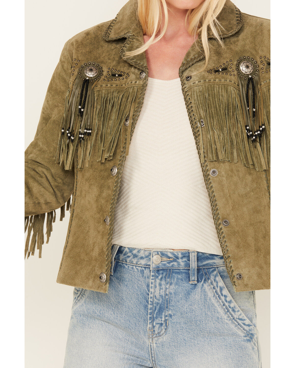 Image #3 - Scully Women's Fringe and Beaded Jacket, , hi-res