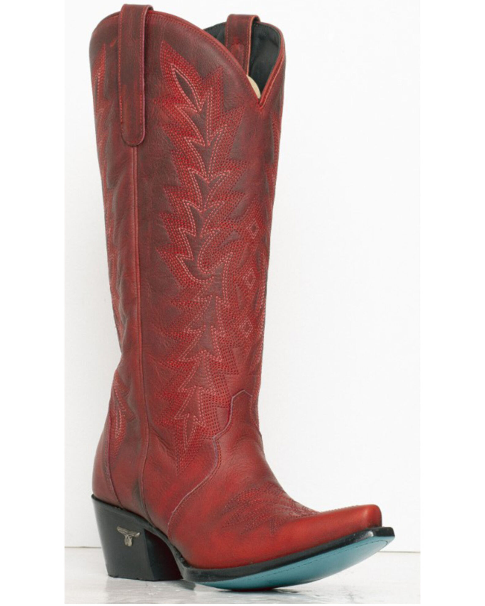 Red patent leather cowboy boots hotsell