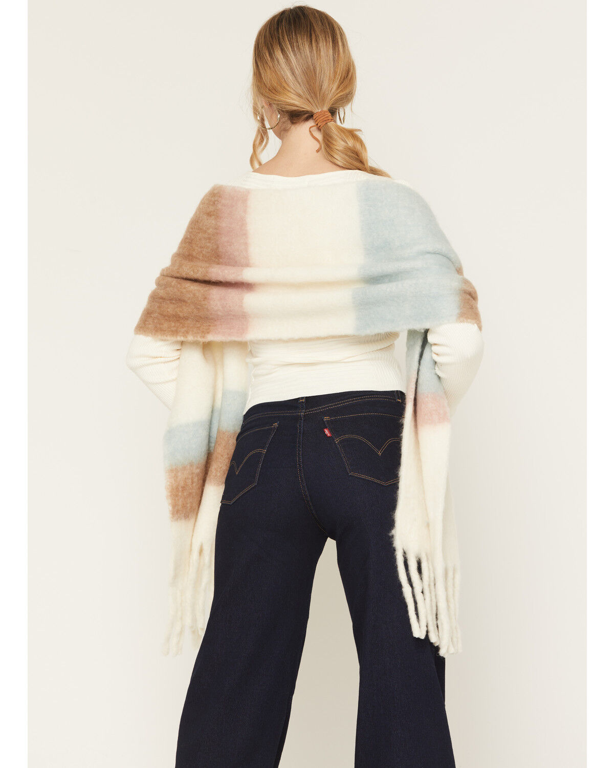 Image #2 - Shyanne Women's Fable Oversized Wool Blend Scarf, White, hi-res