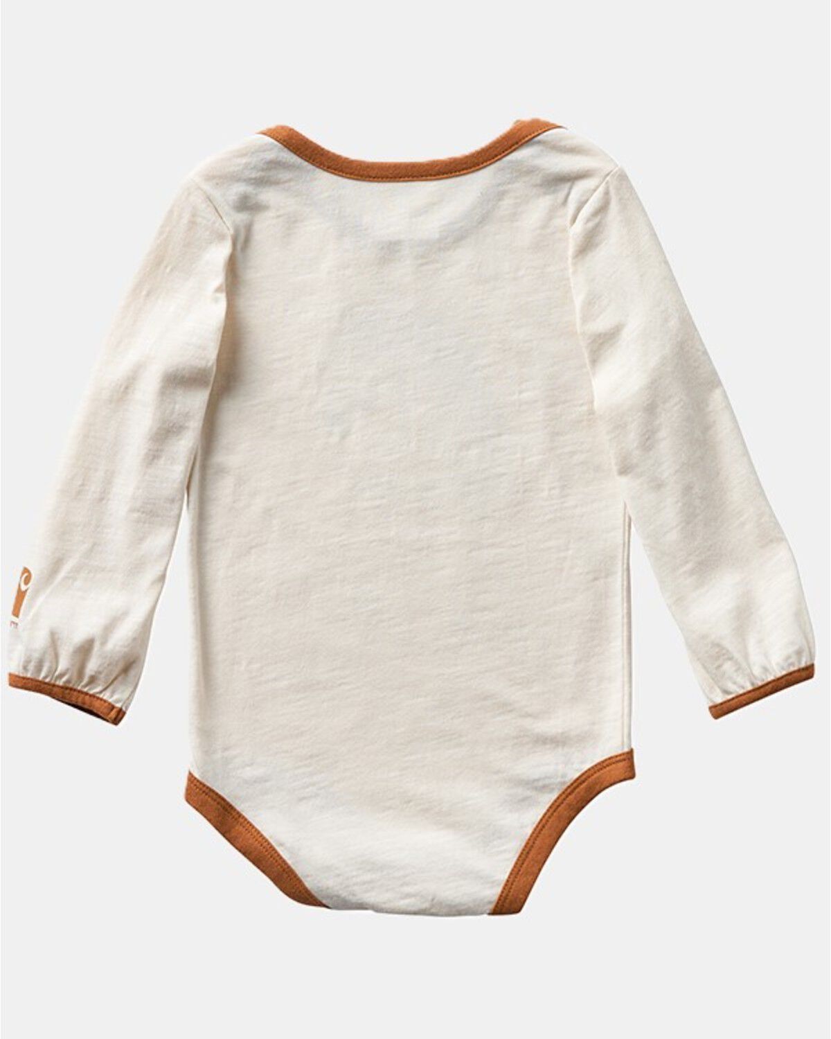 Image #2 - Carhartt Infant Girls' Horse Graphic Long Sleeve Onesie, Cream, hi-res