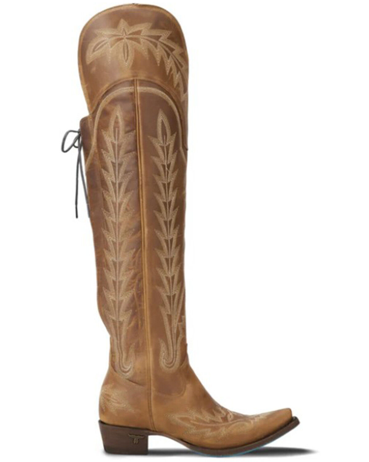 Image #2 - Lane Women's Lexington Over The Knee Corset Western Boots - Snip Toe, Brown, hi-res