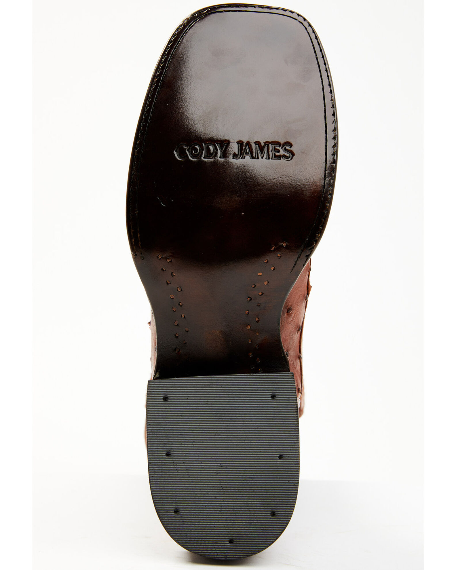 Image #7 - Cody James Men's Brandy Genuine Ostrich Exotic Western Boots - Broad Square Toe, Red, hi-res