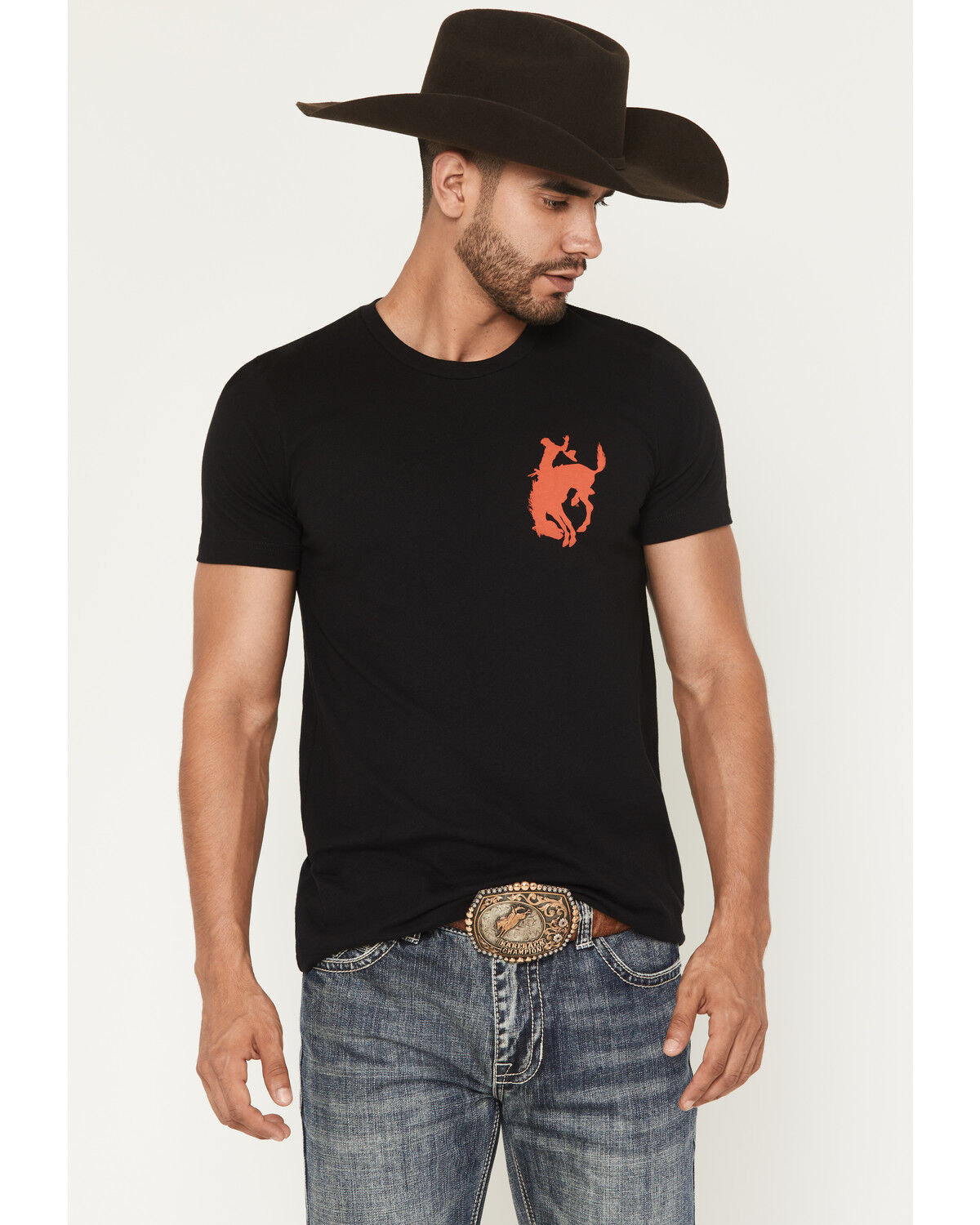 Image #2 - Pendleton Men's Whisky Let'er Buck Short Sleeve Graphic T-Shirt, Black, hi-res