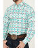 Image #3 - Ariat Men's Jacey Southwestern Print Long Sleeve Button-Down Western Shirt, Turquoise, hi-res