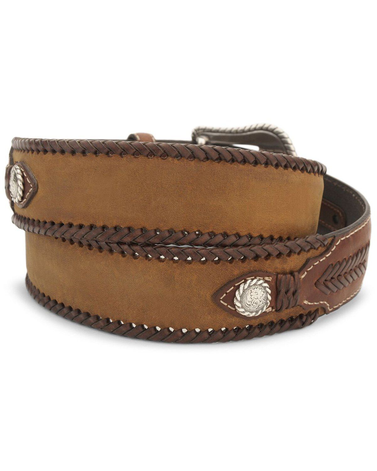 Nocona Concho Braided Edge Leather Belt - Reg & Big | Boot Barn