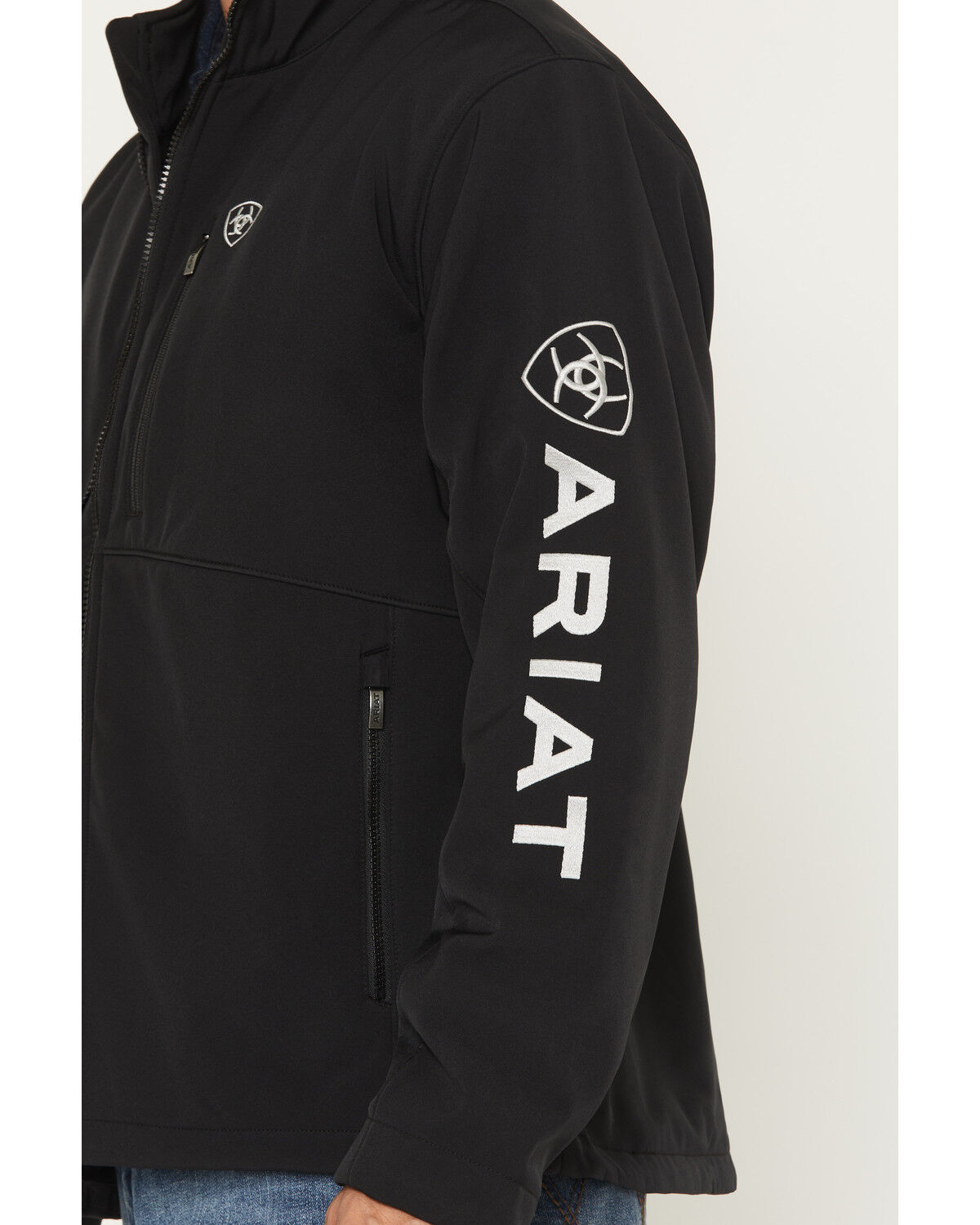 Image #3 - Ariat Men's Logo Concealed Carry Softshell Jacket, Black, hi-res
