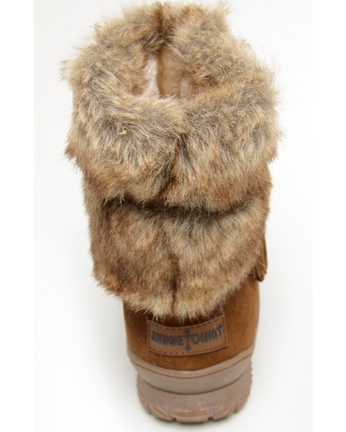 Image #5 - Minnetonka Women's Everett Suede Fur Boots - Round Toe, , hi-res