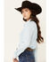 Image #2 - Wrangler Retro Women's Solid Long Sleeve Button-Down Stretch Western Shirt, Light Blue, hi-res