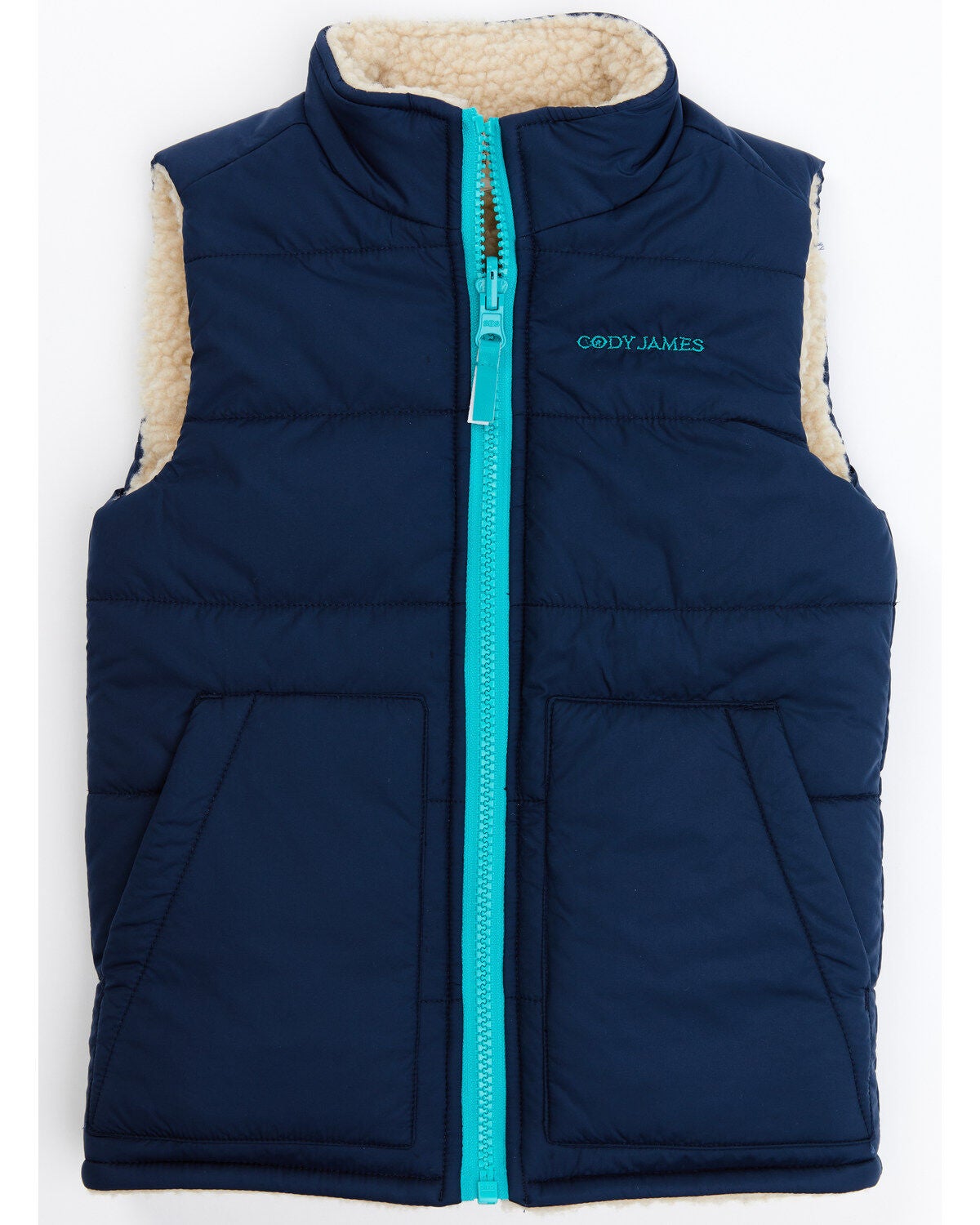 Cody James Toddler Boys' Reversible Puffer Vest, Dark Blue, hi-res