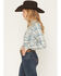 Image #2 - Shyanne Women's Plaid Print Long Sleeve Button-Down Flannel Shirt, Aqua, hi-res