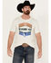 Image #1 - RANK 45® Men's Conesville Western Short Sleeve Graphic T-Shirt, Cream, hi-res