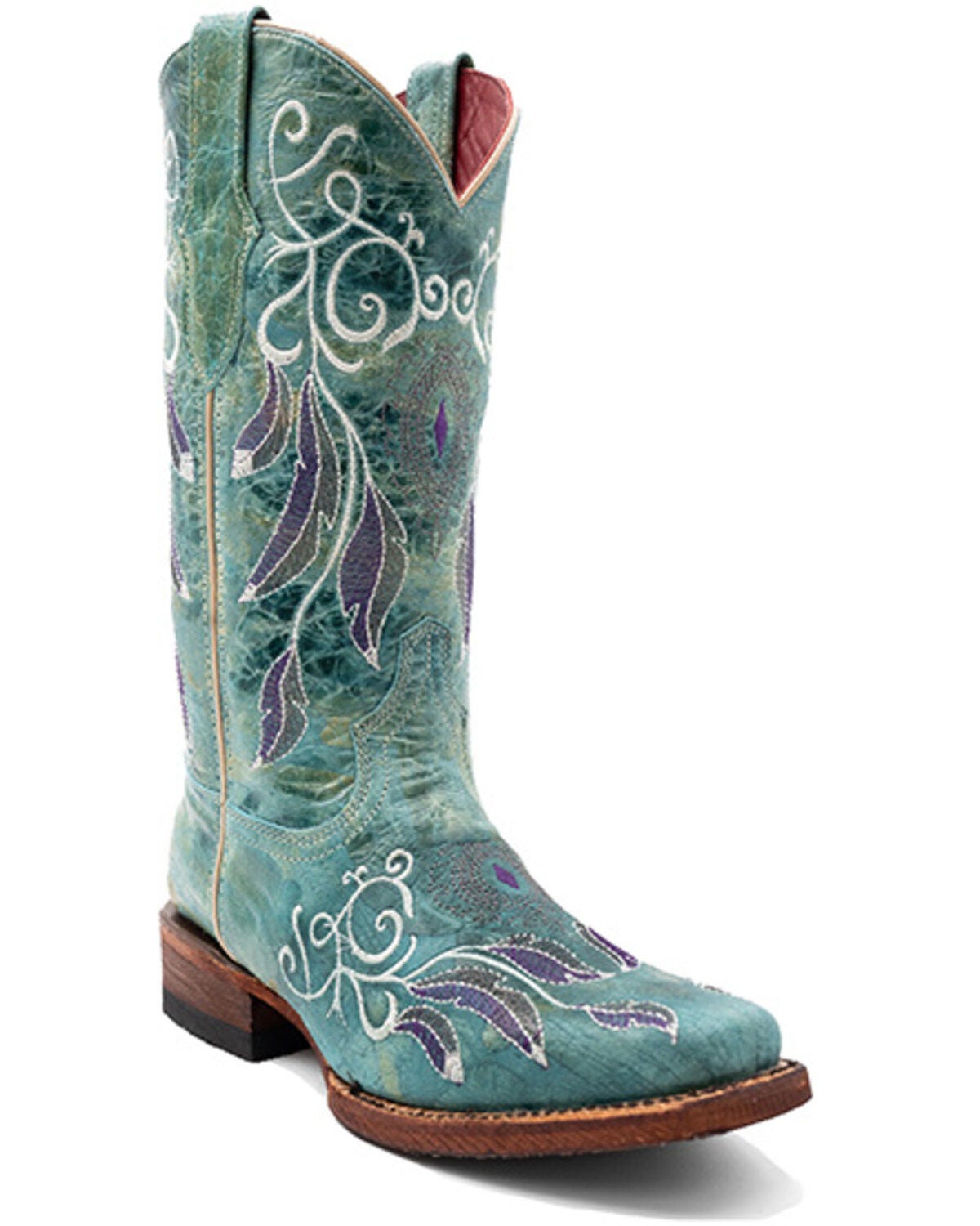Ferrini Women's Dreamer Western Boots - Square Toe, Seafoam, hi-res