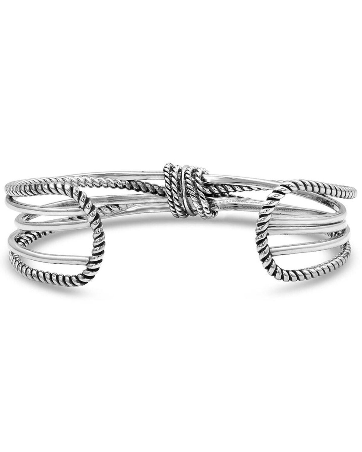 Image #2 - Montana Silversmiths Women's Faith On A Loop Cross Bracelet, Silver, hi-res