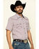 Image #3 - Cody James Men's Kaleidoscope Geo Print Short Sleeve Western Shirt, Maroon, hi-res