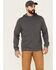 Brothers & Sons Men's Solid Heather Slub Long Sleeve Hooded Shirt , Charcoal, hi-res