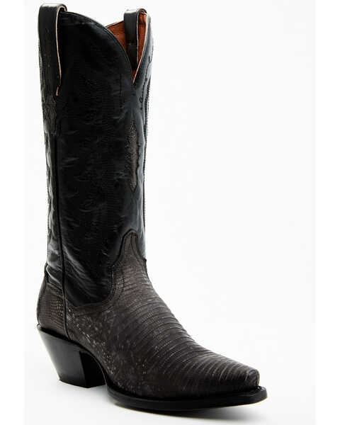 Image #1 - Dan Post Women's Exotic Lizard Western Boots - Snip Toe, Black, hi-res