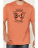 Brothers & Sons Men's Logo Graphic Short Sleeve T-Shirt, Orange, hi-res
