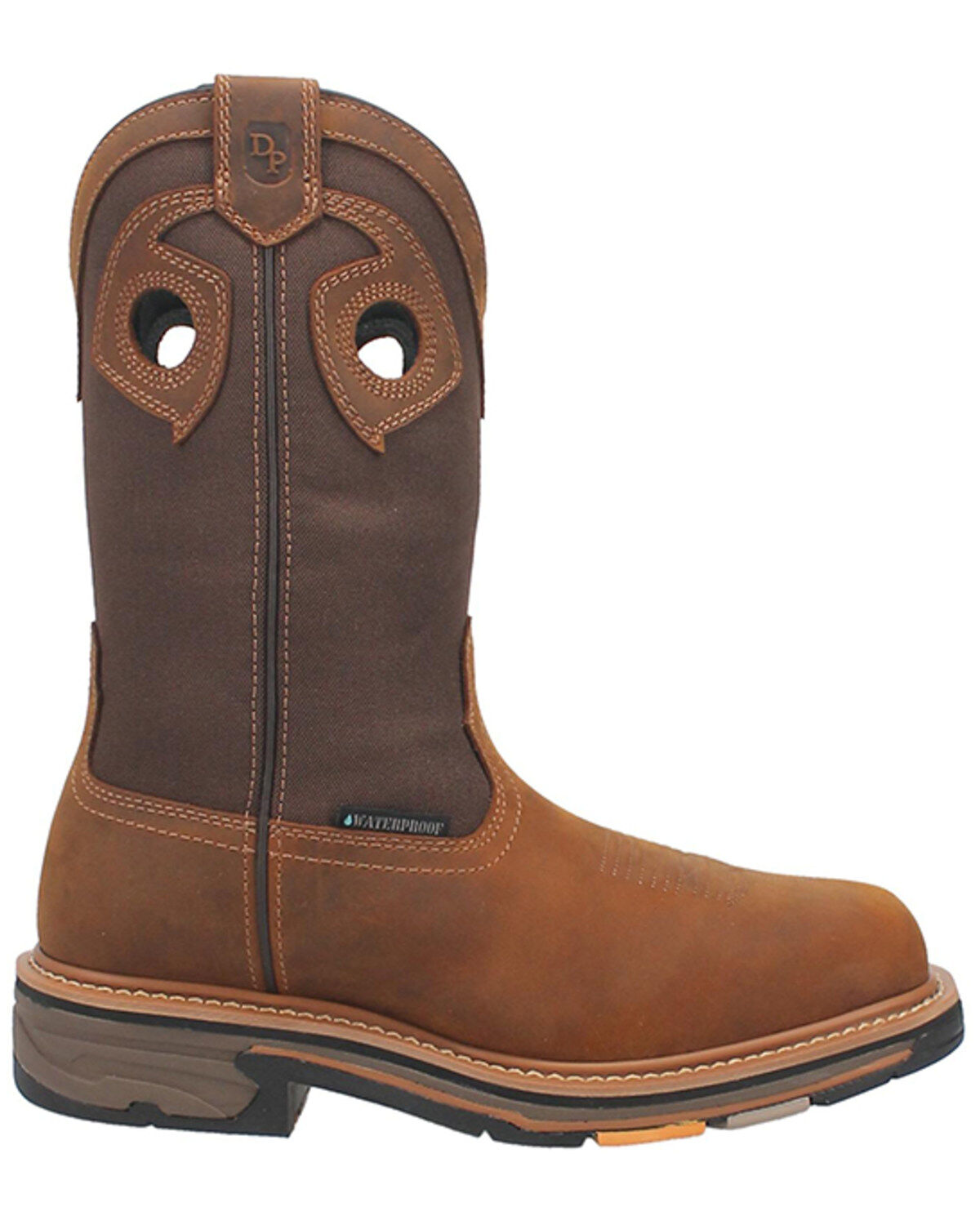 Image #2 - Dan Post Men's 11" Bram Waterproof Work Boots - Broad Square Toe, Brown, hi-res