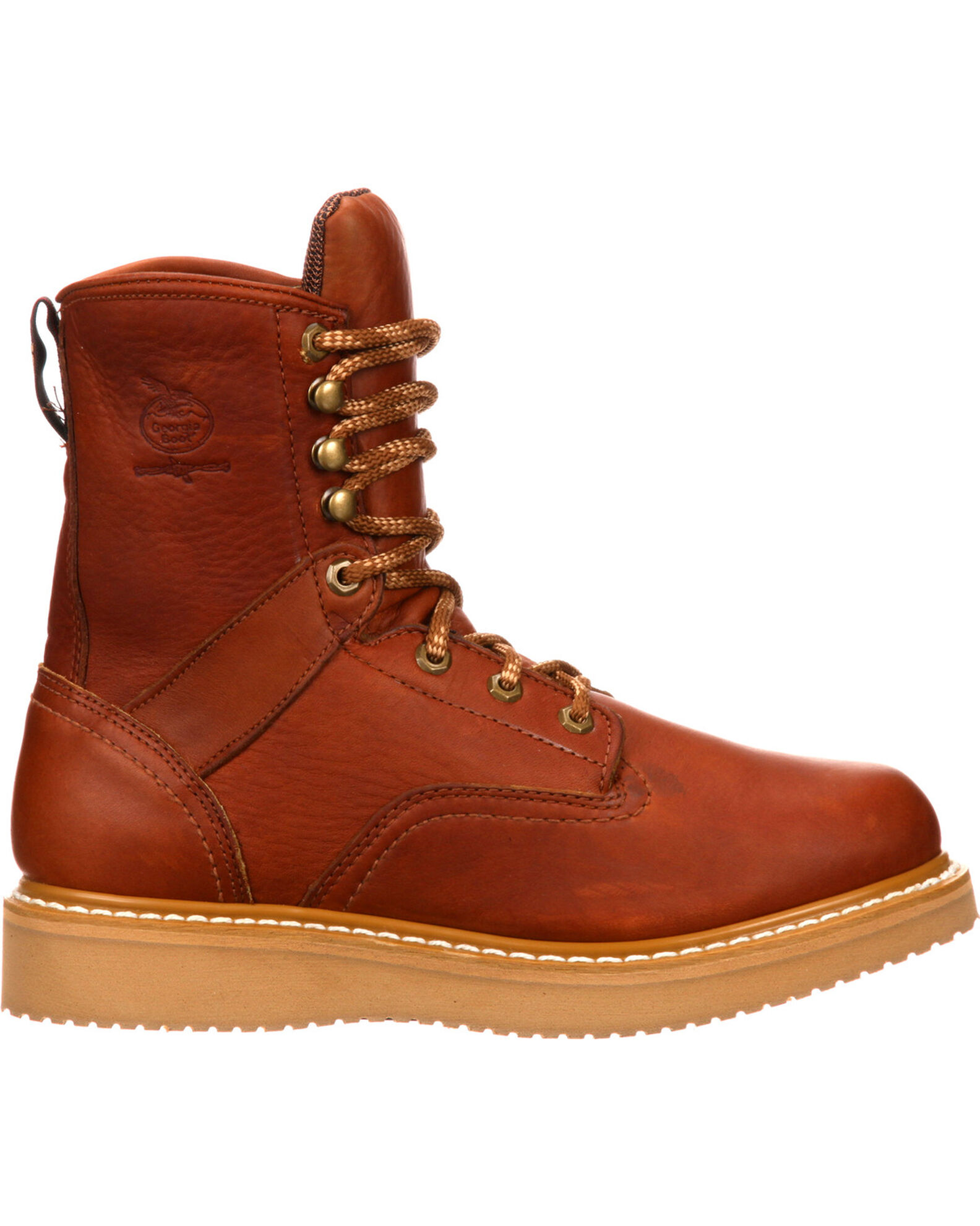 Image #2 - Georgia Men's 8" Steel Toe Work Boots, Brown, hi-res