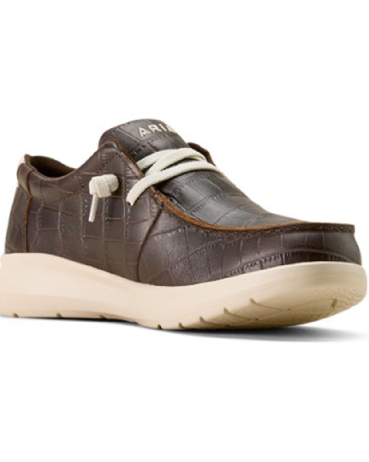 Ariat Men's Hilo Crocodile Print Casual Shoes - Moc Toe, Tan, hi-res