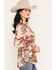 Image #2 - Lovlei Ranch Women's Cheyenne Desert Dream Long Sleeve Pearl Snap Western Shirt, Red, hi-res