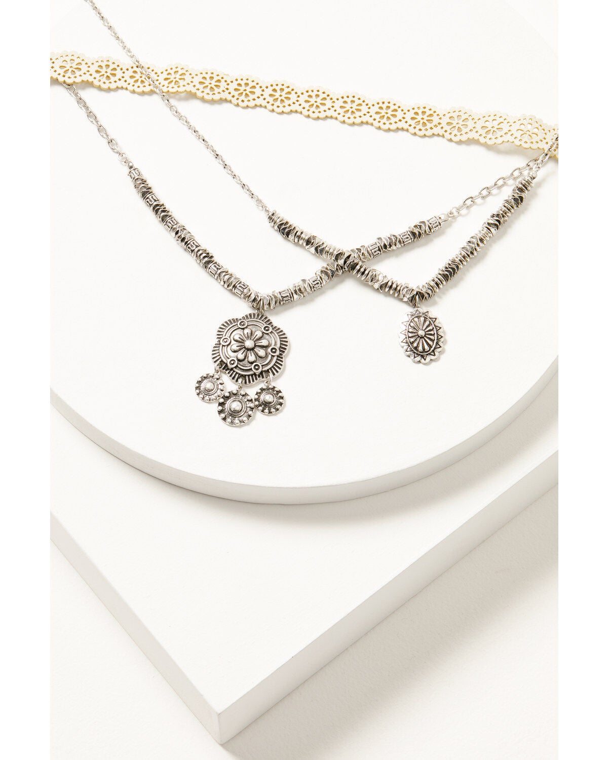 Shyanne Women's Luna Bella Choker Necklace Set - 3 Piece, Silver, hi-res
