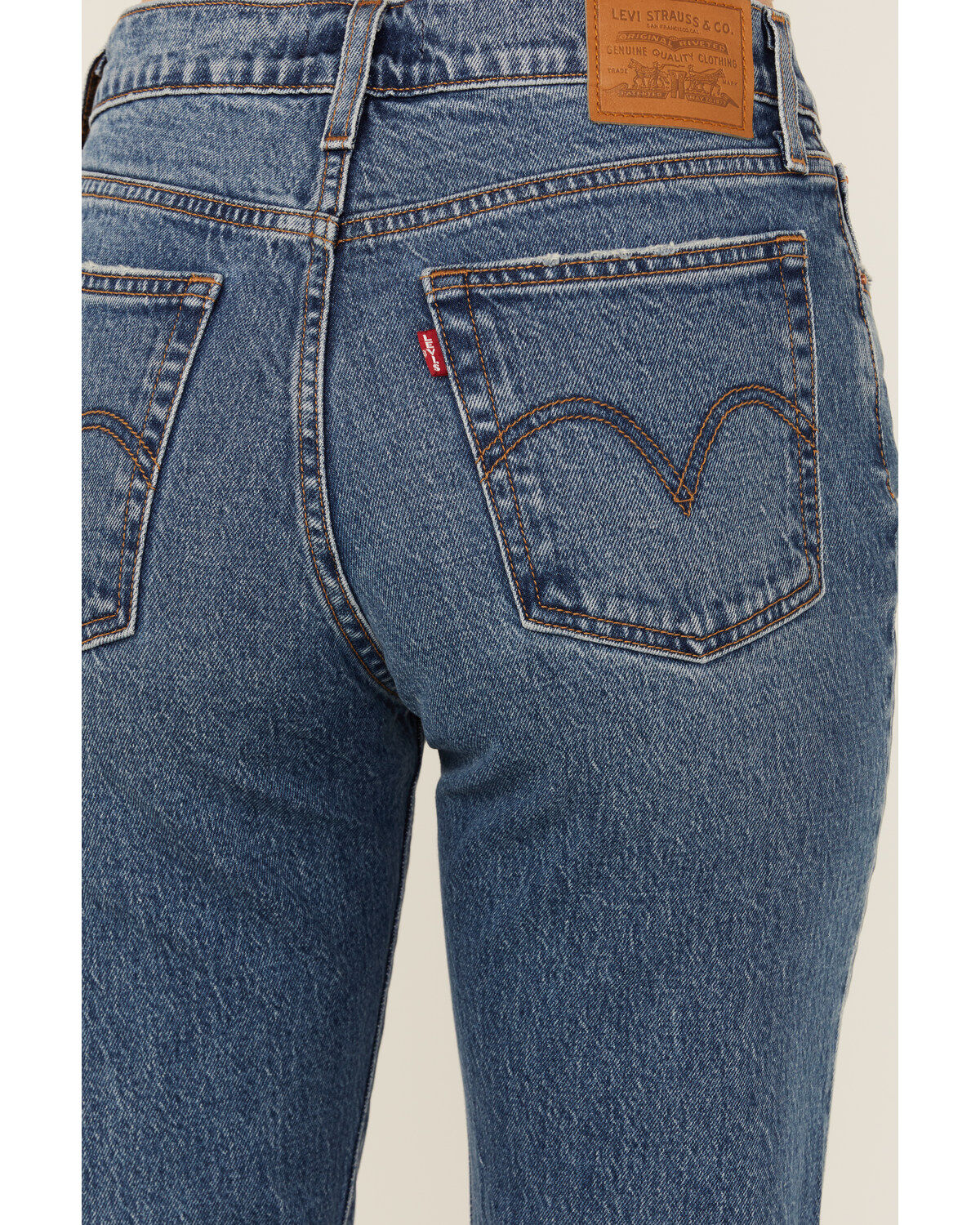 Image #4 - Levi's Premium Fair Point Women's Medium Wash High Rise Straight Stretch Denim Jeans, Medium Wash, hi-res