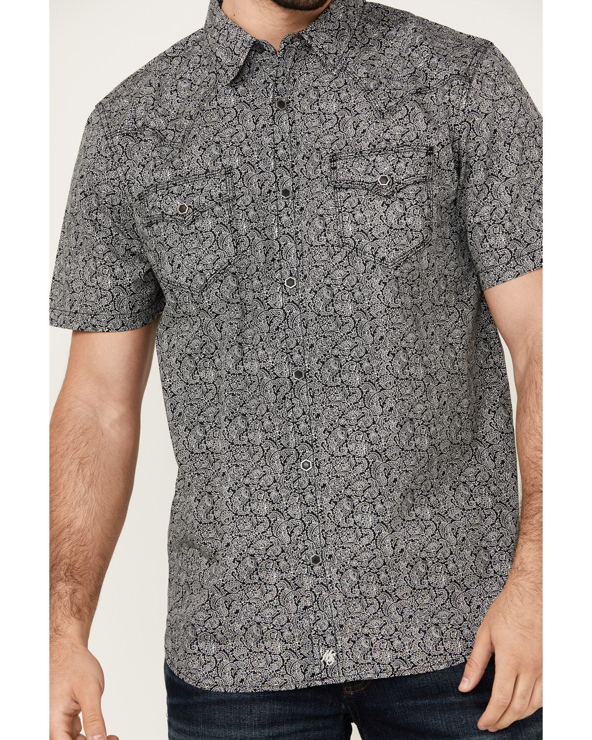 Image #3 - Moonshine Spirit Men's Jackson Floral Paisley Print Short Sleeve Snap Western Shirt, , hi-res