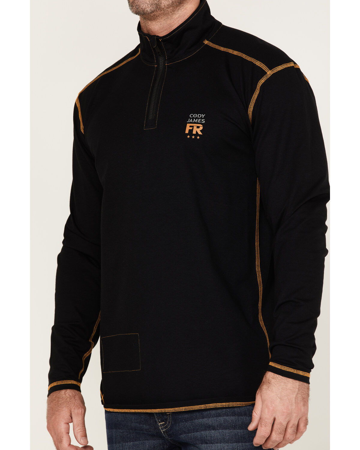 Image #3 - Cody James Men's FR Knit 1/4 Zip-Front Work Pullover, Black, hi-res
