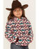 Image #2 - Shyanne Girls' Fuzzy Sherpa Southwestern Print Pullover , Ivory, hi-res