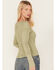 Free People Women's Daisy Chain Cuff Knit Long Sleeve Top, Green, hi-res