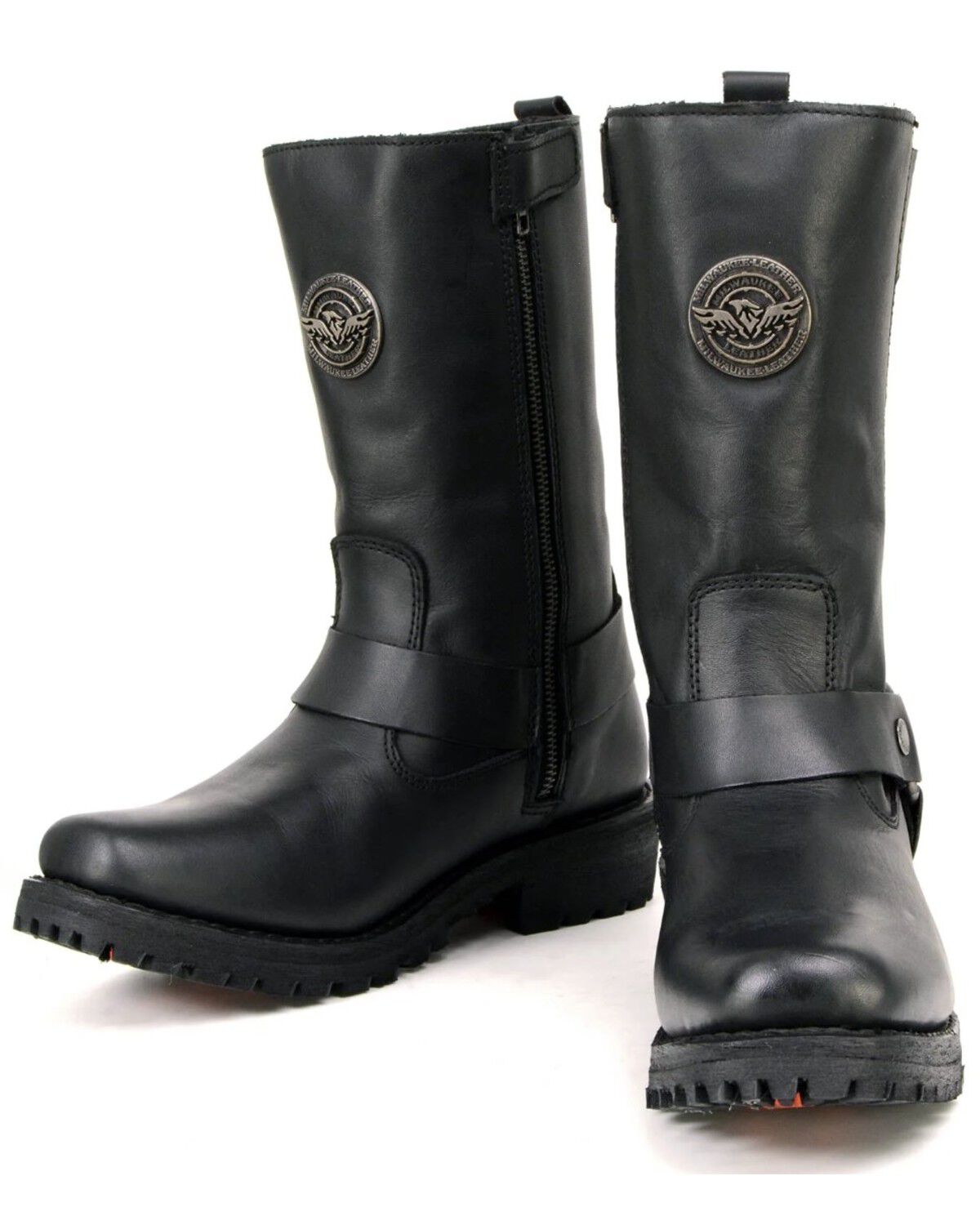 Milwaukee Leather Women's 11" Classic Harness Boots - Square Toe