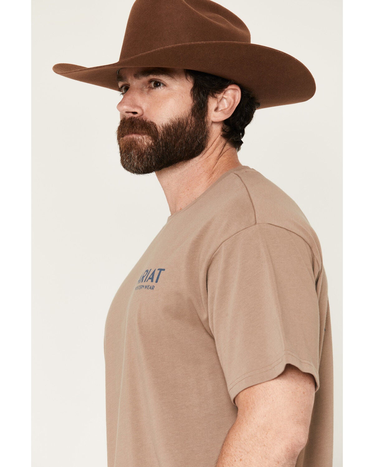 Image #3 - Ariat Men's Real Cowboy Short Sleeve Boxy Graphic T-Shirt, Taupe, hi-res