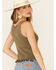 Very J Women's Tassel Trim Knit Sweater Tank Top, Olive, hi-res