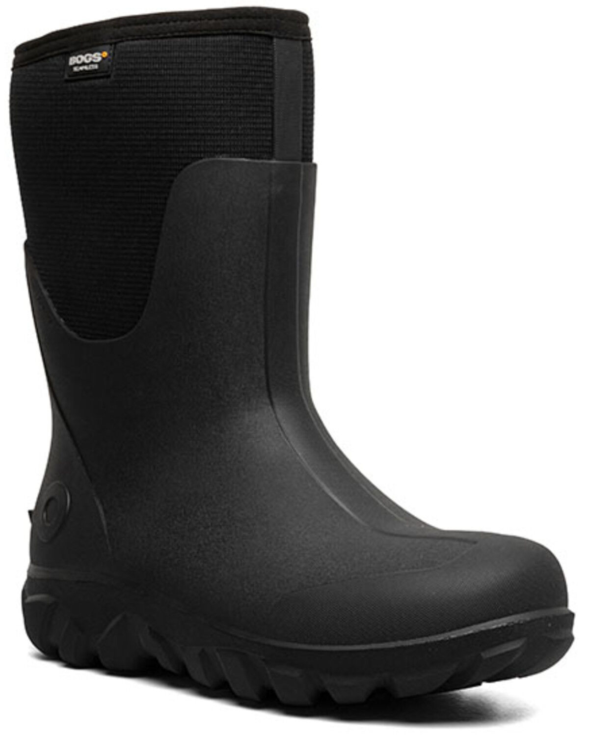 Image #1 - Bogs Men's Classic Seamless Mid Insulated Rubber Boots - Round Toe, Black, hi-res