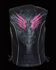 Milwaukee Leather Women's Stud & Wings Leather Vest - 5X, Pink/black, hi-res
