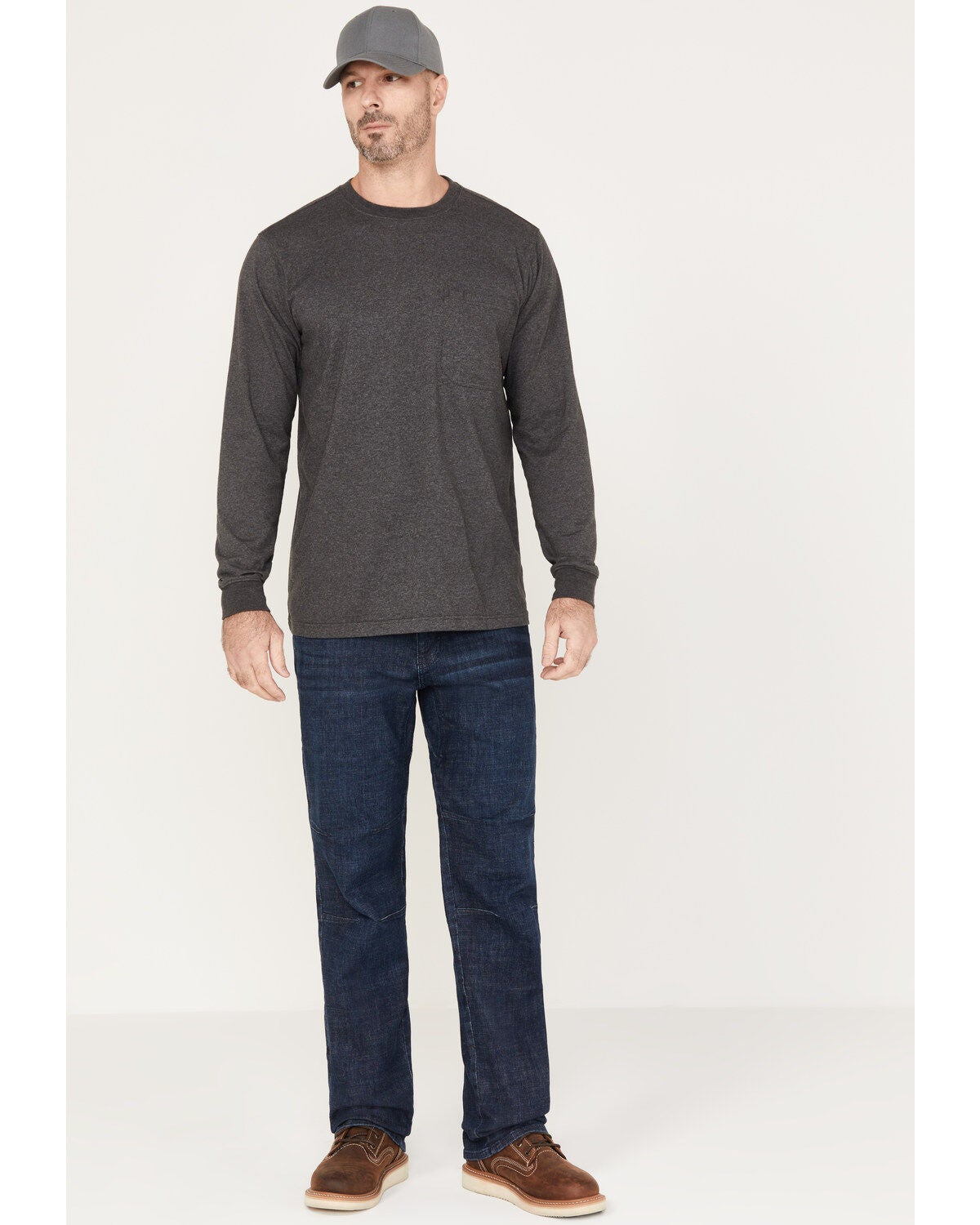 Hawx Men's Washed Stretch Work Jeans, Indigo, hi-res