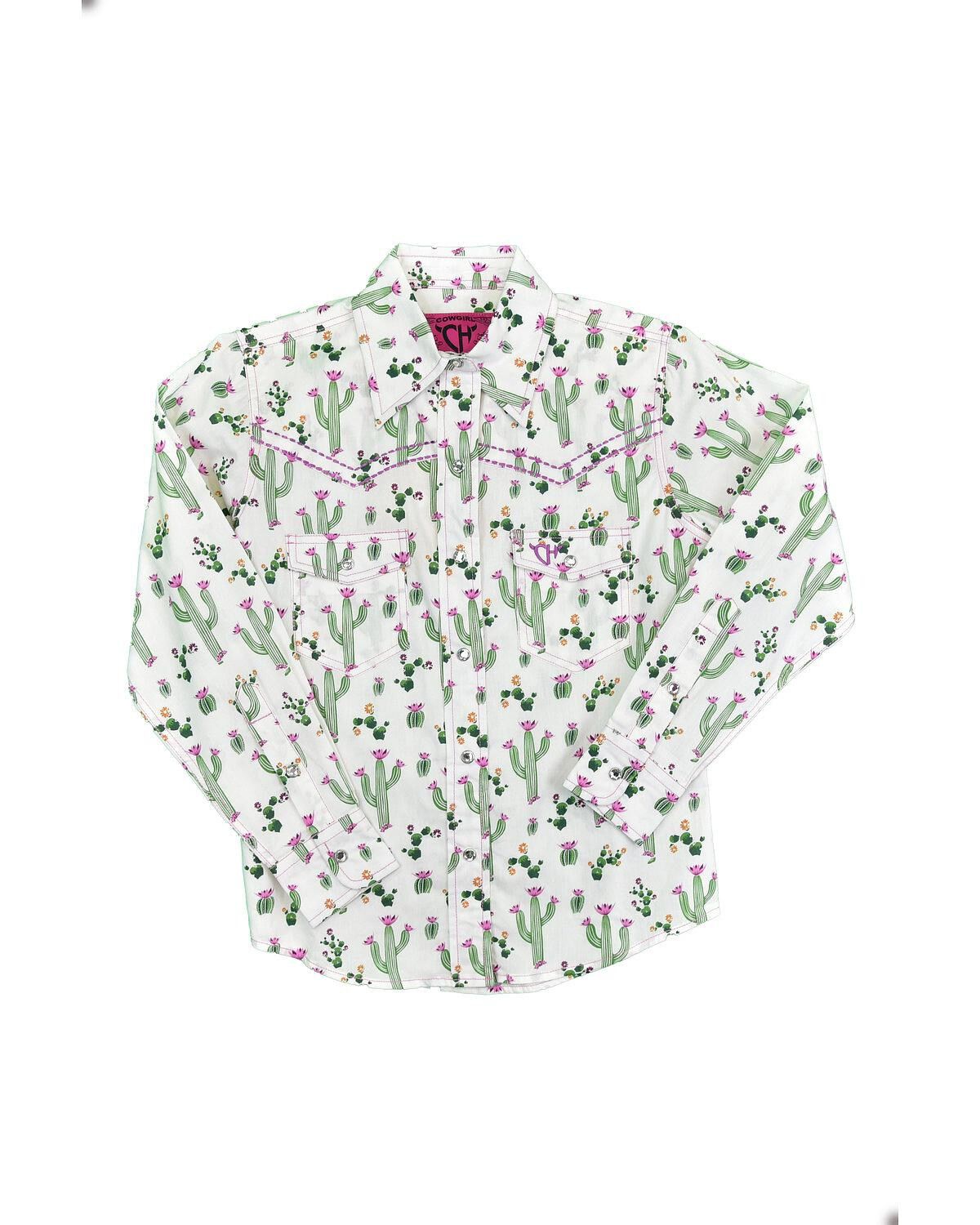 Cowgirl Hardware Girls' Ivory Cactus 
