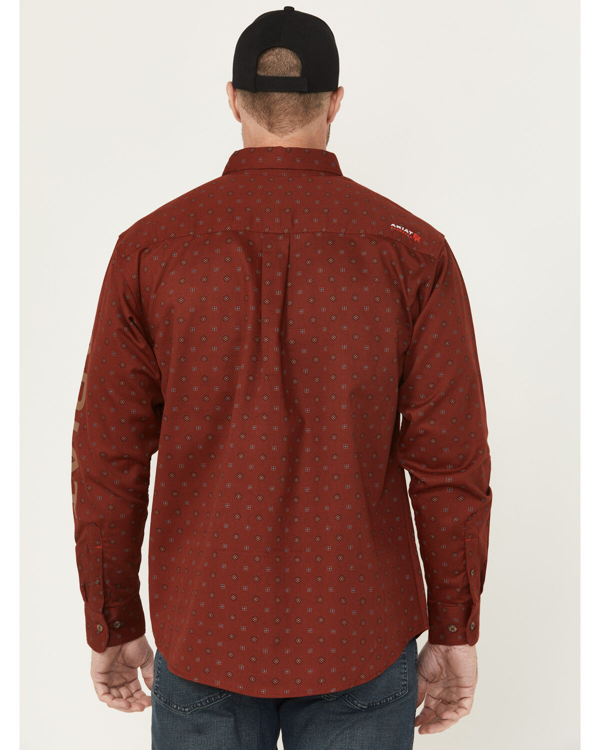 Image #4 - Ariat Men's FR Connery Printed Long Sleeve Button-Down Work Shirt, Brown, hi-res