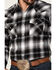 Ely Walker Men's Plaid Print Long Sleeve Snap Western Flannel Shirt , Black, hi-res