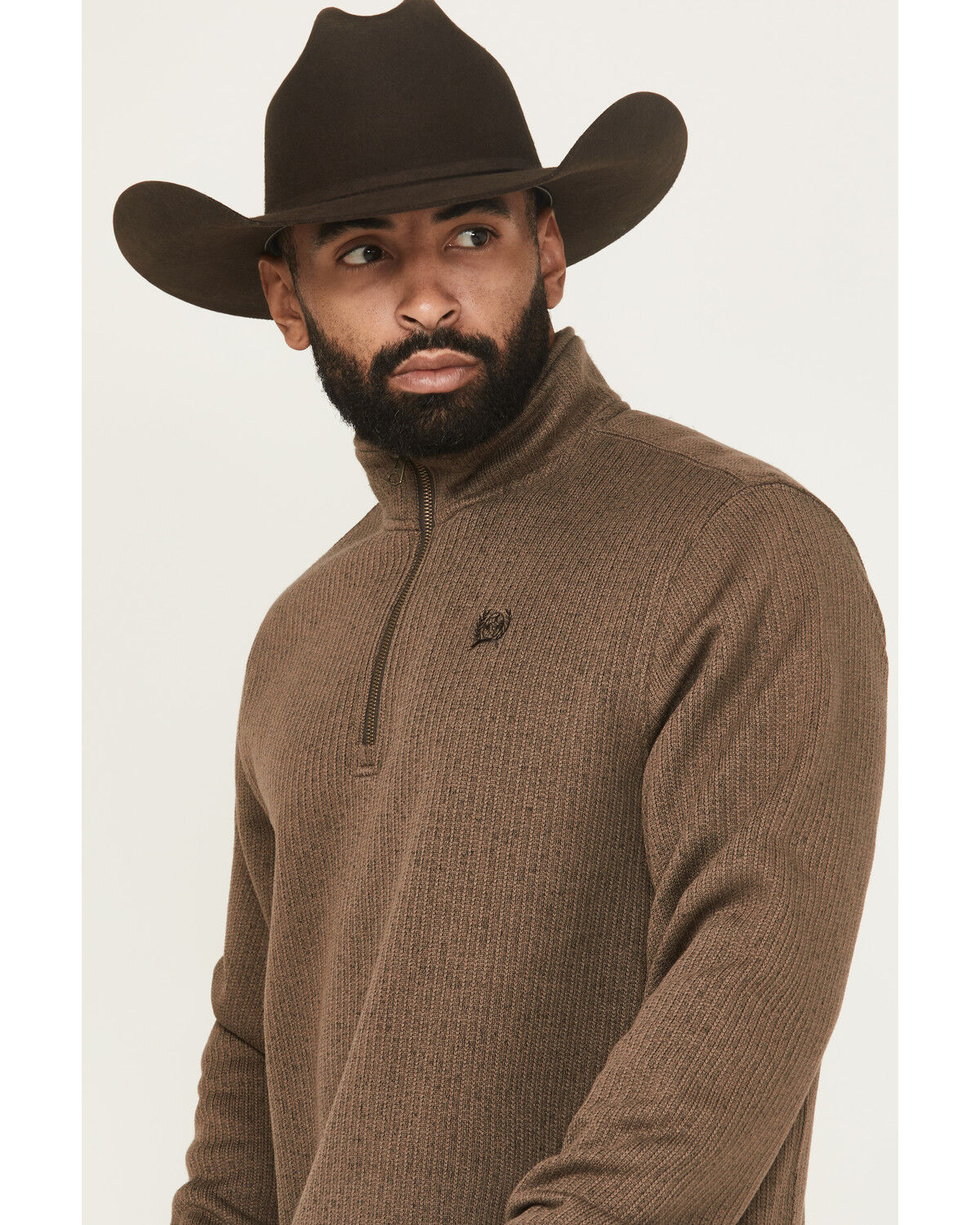 Image #2 - Cinch Men's 1/4 Zip Pullover, Olive, hi-res