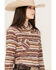 Image #3 - Rough Stock by Panhandle Women's Southwestern Striped Long Sleeve Western Pearl Snap Shirt, Brown, hi-res