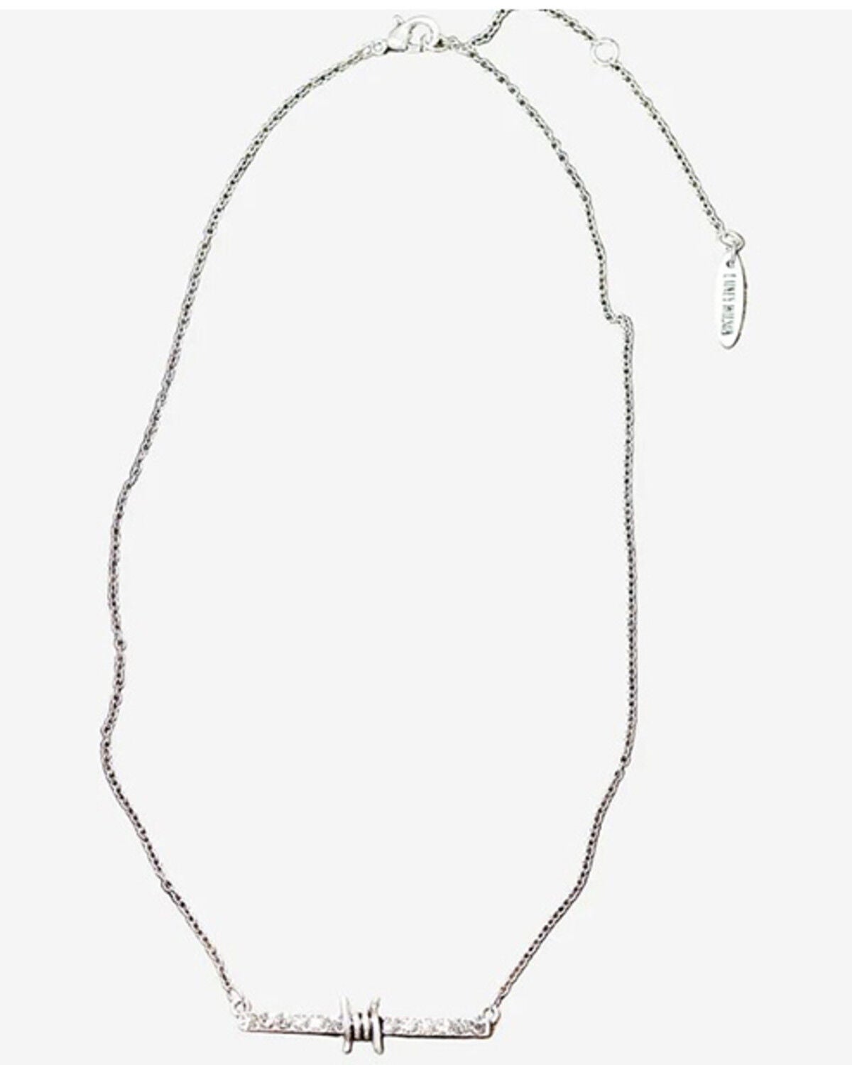 Image #1 - Lainey Wilson Women's Barbed Wire Embellished Necklace, Silver, hi-res