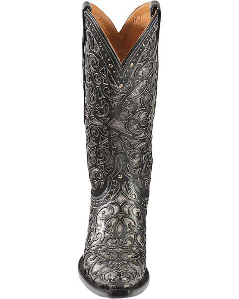 Lucchese Handcrafted 1883 Sierra Lasercut Inlay Western Boots - Snip Toe, Black, hi-res