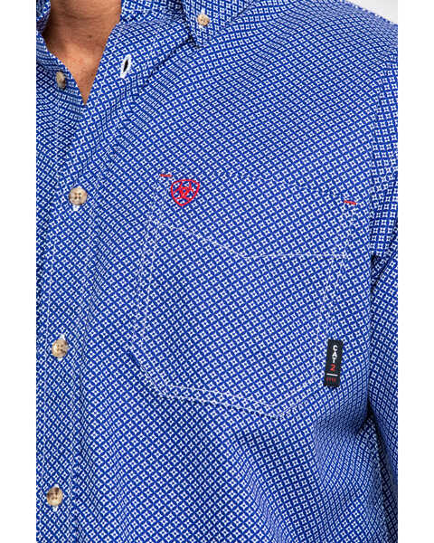 Image #4 - Ariat Men's FR Cobalt Print Liberty Long Sleeve Work Shirt - Tall , , hi-res