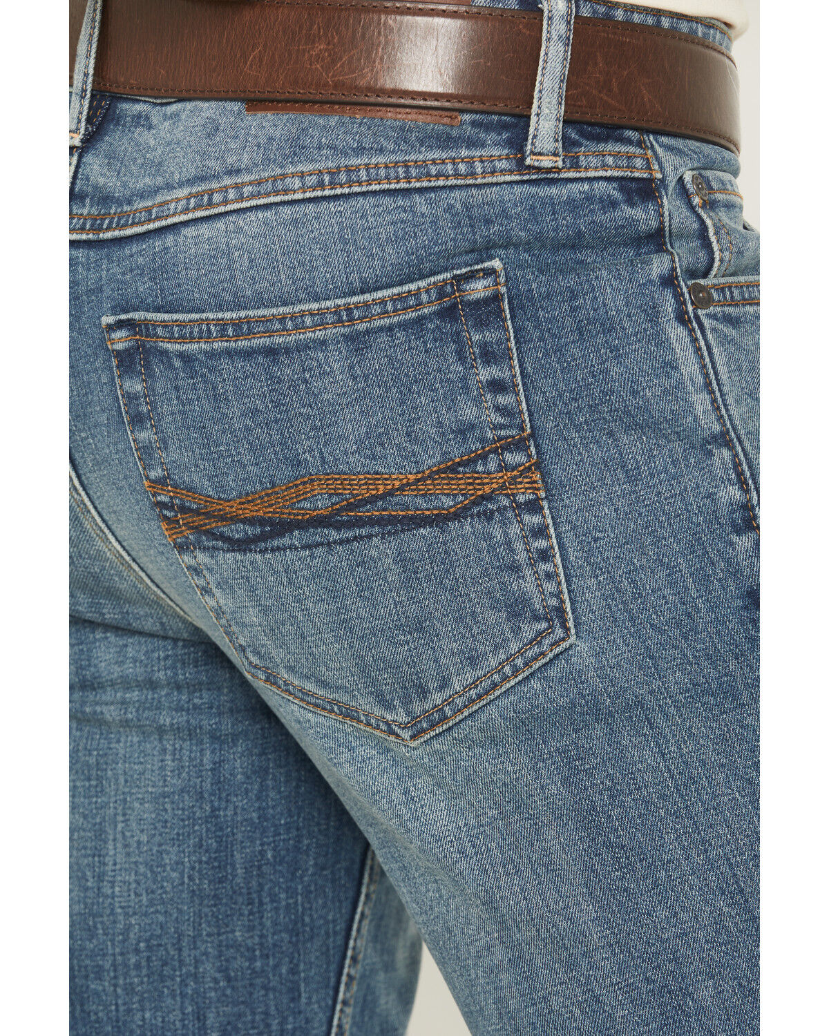 Image #4 - RANK 45® Men's Roadrunner Wash Brock Relaxed Bootcut Performance Stretch Denim Jeans, Medium Wash, hi-res